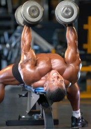 flat bench dumbbell flyes